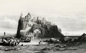 Vista de la Isla de Ischia, grabado, Italia de Italian School