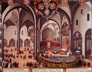 Vista del Concilio de Aquilea en 1596 de Italian School