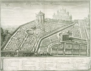 Vista del jardín romano, 1772-1784 de Italian School