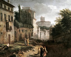 Vista de la calle San Bonaventura en el monte Palatino en Roma