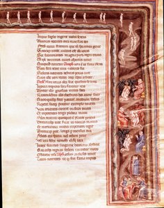 Vista del inframundo, ilustración para Hércules Furioso de Séneca (miniatura) de Italian School