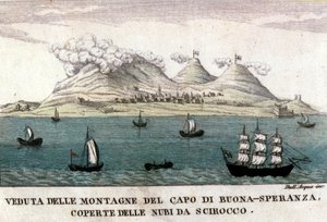 Vistas de las montañas del Cabo de Buena Esperanza de Italian School
