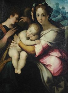 Virgen con el Niño, artista desconocido de Toscana, mediados del siglo XVI (óleo sobre lienzo) de Italian School