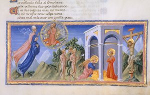 Yates Thompson 36, f.141 El misterio de la redención, de la "Divina Commedia", c.1444-50 (vitela)