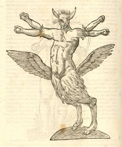 Ilustración de Monstrum tetrachiron alatum capite humano aurito de Historia de Monstruos de Aldrovandi, 1642 de Italian School