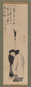 Hanshan y Shide Japonés: Kanzan y Jittoku, finales del siglo XVIII