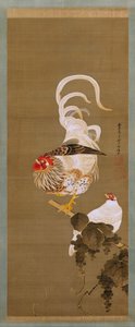 Gallina y Gallo con Vid, 1792 de Ito Jakuchu
