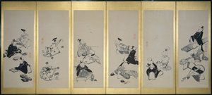 Los treinta y seis poetas inmortales, 1798 de Ito Jakuchu