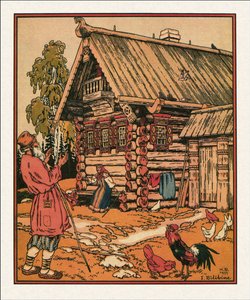 Ilustración para El cuento del pescador y el pez par Bilibin, Ivan Yakovlevich (1876-1942) de Ivan Yakovlevich Bilibin