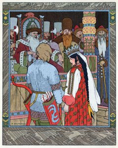 El zarevich Iván, el pájaro de fuego y el lobo gris, c.1899 de Ivan Yakovlevich Bilibin