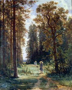 Camino a través del bosque Paisaje despejado en un bosque. 1880 San Petersburgo, Museo del Hermitage de Ivan Ivanovich Shishkin
