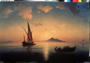 La baie de Naples (La bahía de Nápoles) (Italia). Peinture de Ivan Konstantinovich Aivazosky (Ivan Konstantinovitch Aivazovski de Ivan Konstantinovich Aivazosky