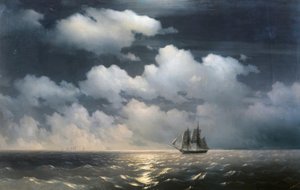 Brig Mercury atacado por dos barcos turcos de Ivan Konstantinovich Aivazovsky