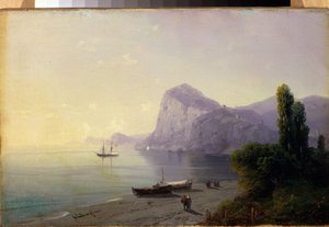 La forteresse de Sudak (Ucrania) (Sudak, Fortaleza). Pintura de Ivan Konstantinovich Aivazovsky (Ivan Konstantinovich Aivazovsky de Ivan Konstantinovich Aivazovsky