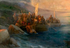 La llegada del explorador Cristóbal Colón a América