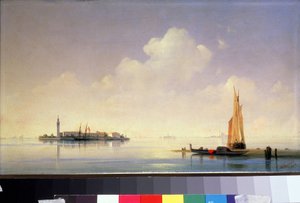 La laguna de Venecia, vista de la isla de San Giorgio Maggiore (Saint-Georges-Majeur, Saint Georges Majeur) (La laguna de Venecia, vista de San Giorgio Maggiore). Pintura de Ivan Konstantinovich Aivazovsky (Ivan Konstantinovich Aivazovsky