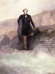 Pushkin (1799-1837) en la orilla del Mar Negro, 1897
