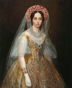 Retrato de la Gran Duquesa María Alexandrovna 1824-1880, futura Emperatriz de Rusia, 1840s de Ivan Kosmich Makarov