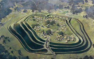 Fuerte de la colina de Old Oswestry, en el apogeo de su ocupación, Edad de Hierro, c1970-2010 de Ivan Lapper