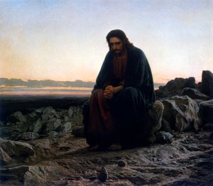 Cristo en el desierto o Cristo en el desierto de Ivan Nikolaevich Kramskoy