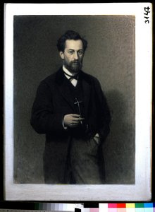 Retrato del artista Mikhail Konstantinovich Klodt baron von Jurgensburg (Michail Clodt, Michael Konstantinow Clodt) (1832-1902) (Retrato del artista M.K.Clodt). Pintura de Ivan Nikolayevich Kramskoi (1837-1887), óleo sobre lienzo de Ivan Nikolaevich Kramskoy