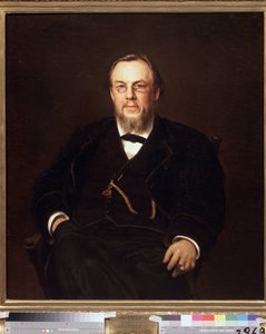 Retrato del coleccionista Dr. Sergei Botkin (1832-1889) (Retrato del coleccionista Dr. Sergei Botkin). Pintura de Ivan Nikolayevich Kramskoi (1837-1887), óleo sobre lienzo