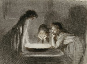 Adivinación en Nochebuena, 1870s de Ivan Nikolaevich Kramskoy