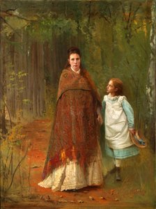 En el parque. Retrato de la esposa e hija del artista