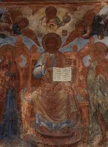 Fresco en la Catedral de Nuestra Señora del Signo, Novgorod de Ivan Yakovlevich Bakhmatov