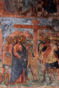 Fresco en la Catedral de Nuestra Señora del Signo, Novgorod, principios del siglo XVIII