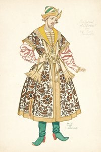 Diseño de vestuario para la ópera La novia del zar de N. Rimsky-Korsakov, 1930 de Ivan Yakovlevich Bilibin