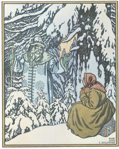 Ilustración para el cuento de hadas Morozko, 1932 de Ivan Yakovlevich Bilibin