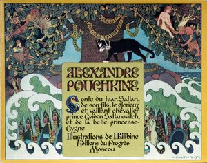 Portada de El cuento de hadas del zar Saltán de A. Pushkin, 1904 de Ivan Yakovlevich Bilibin