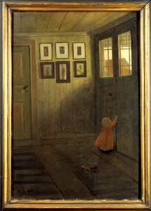 La niña en la puerta. Interior de la casa del artista, Älvängen de Ivar Axel Henrik Arosenius