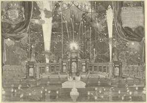 Fuegos artificiales en La Haya por la Paz de Aquisgrán, 1749 de Iven Besoet