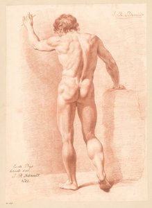Desnudo masculino de pie, visto desde atrás (1er premio 1805) de Izaak Riewert Schmidt