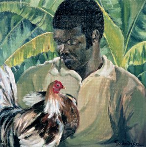 Abel con Gallo de Pelea, 1961