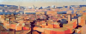 Roma, Vista desde la Academia Española en el Gianicolo, Anochecer, 1968 de Izabella Godlewska de Aranda