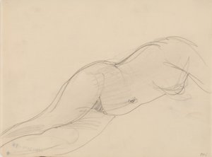 Modelo femenino, acostada de J.A. Jerichau