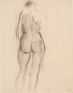 Modelo femenina de pie, vista desde atrás de J.A. Jerichau