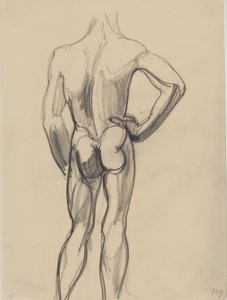 Modelo masculino visto desde atrás de J.A. Jerichau