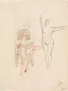 Mujer desnuda y coche de caballos de J.A. Jerichau