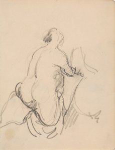 Mujer desnuda de pie, vista desde atrás de J.A. Jerichau