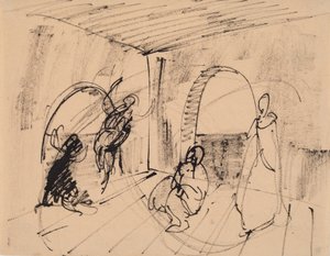Boceto para la pintura "Hécuba" de J.A. Jerichau