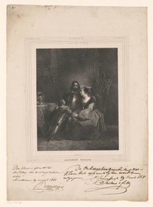 Albrecht Beiling se despide de su esposa y su hijo Albrecht Beiling (título sobre objeto) de J.B. Clermans