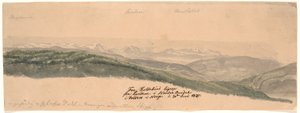 Desde Koldekind justo arriba de Lundene en el valle de Norde Oure en Valdres, Noruega de Johan Christian Dahl