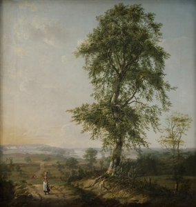 Paisaje con un gran árbol de Johan Christian Dahl