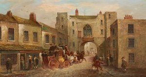 Puerta de San Juan desde el norte con coche y caballos, 1880 de J.C. Maggs