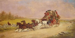 El coche de correos real entre el zorro y la caza, 1881 de J.C. Maggs