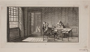 El interior de una sala, donde Bonnet dicta a su secretario de J.F. Clemens